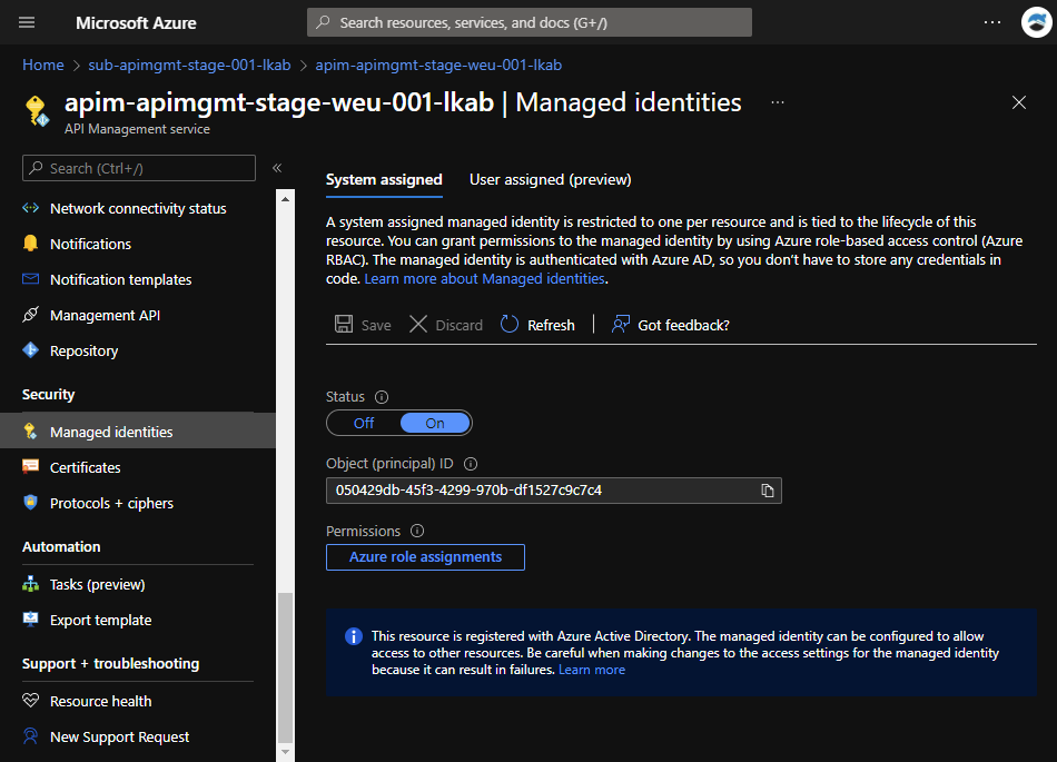 API Management Managed Identity