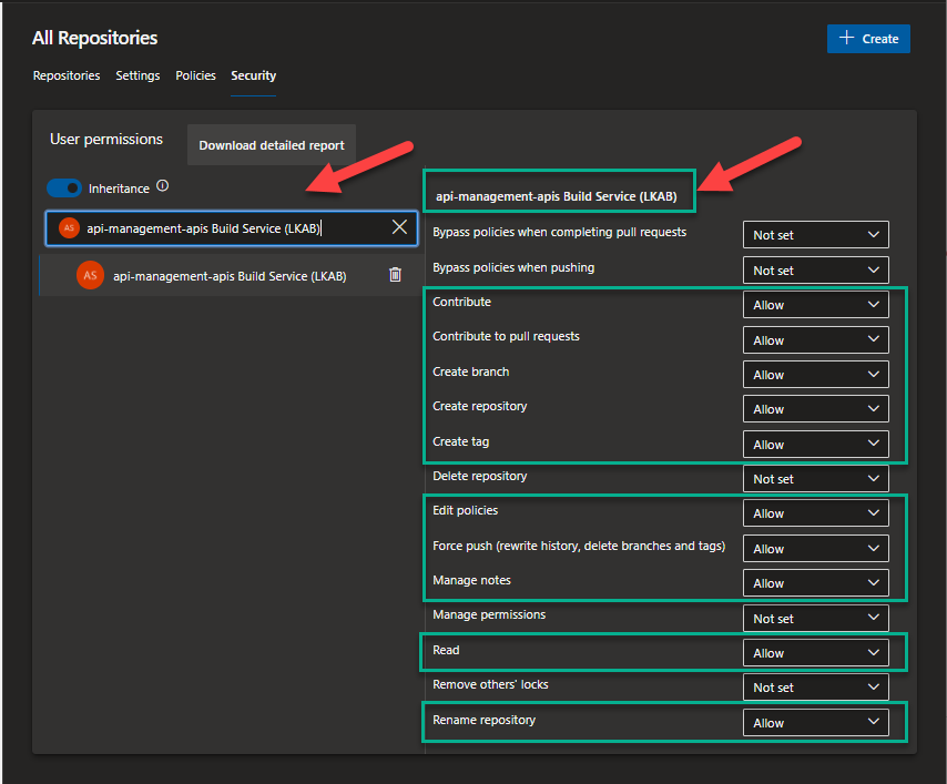 Repository permissions