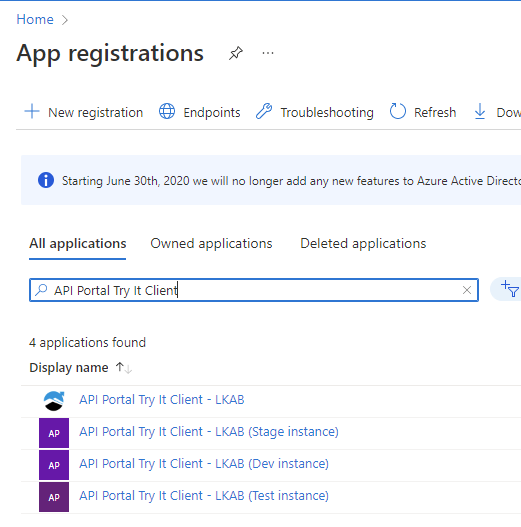 App registrations